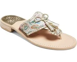 Jack Rogers Jacks Brocade Flat Tassel Bow Sandal